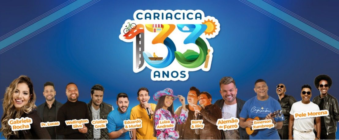 Cariacica comemora 133 anos com 10 shows gratuitos no parque O Cravo e a Rosa a partir de 29 de junho