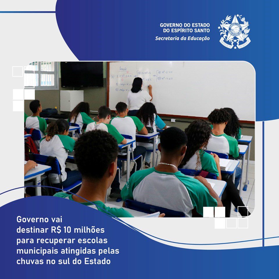 Recursos de R$ 10 milhões serão destinados pelo governo para reconstruir escolas municipais afetadas pelas chuvas no sul do Estado