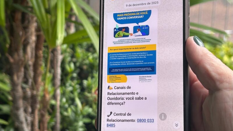 WhatsApp oficial da Samarco fortalece comunicação com cidadãos sobre atuação nas comunidades