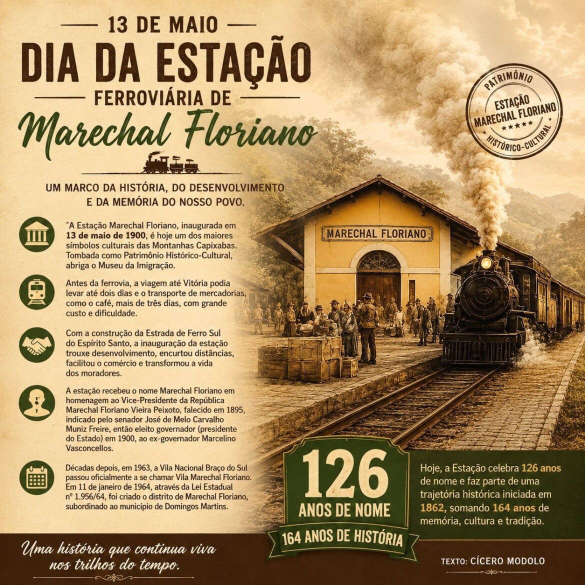 13 de Maio – Dia da Estação Ferroviária de Marechal Floriano