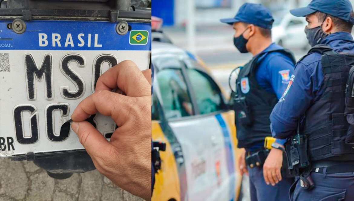 Motoqueiro é detido após ser flagrado com placa adulterada